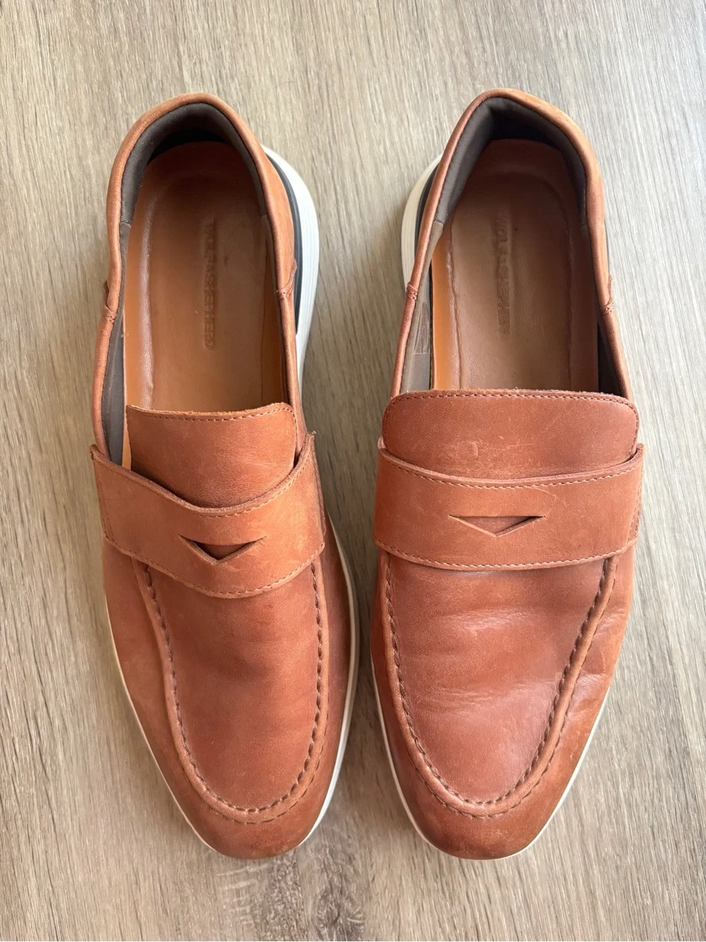 Wolf & Shepherd Crossover Loafers in Tan Men's 11.5